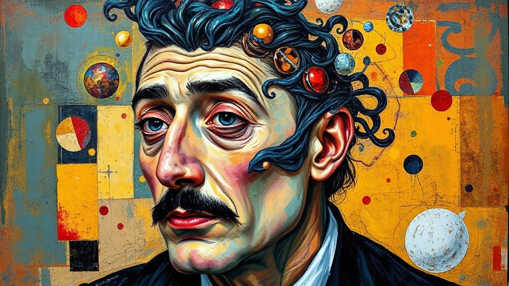 Surreal Neo-Expressionist Portrait of a Melting Head