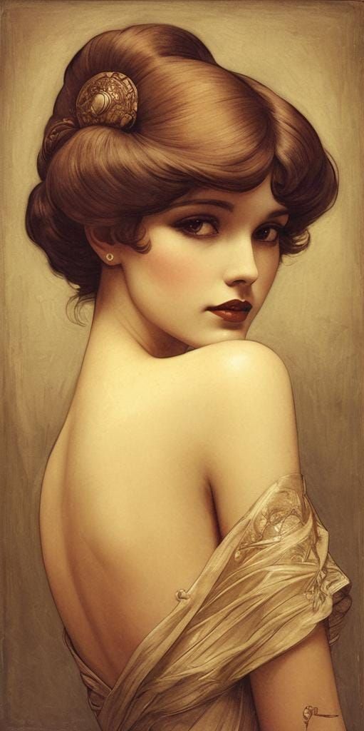 Elegant Art Deco Portrait in Vintage Style