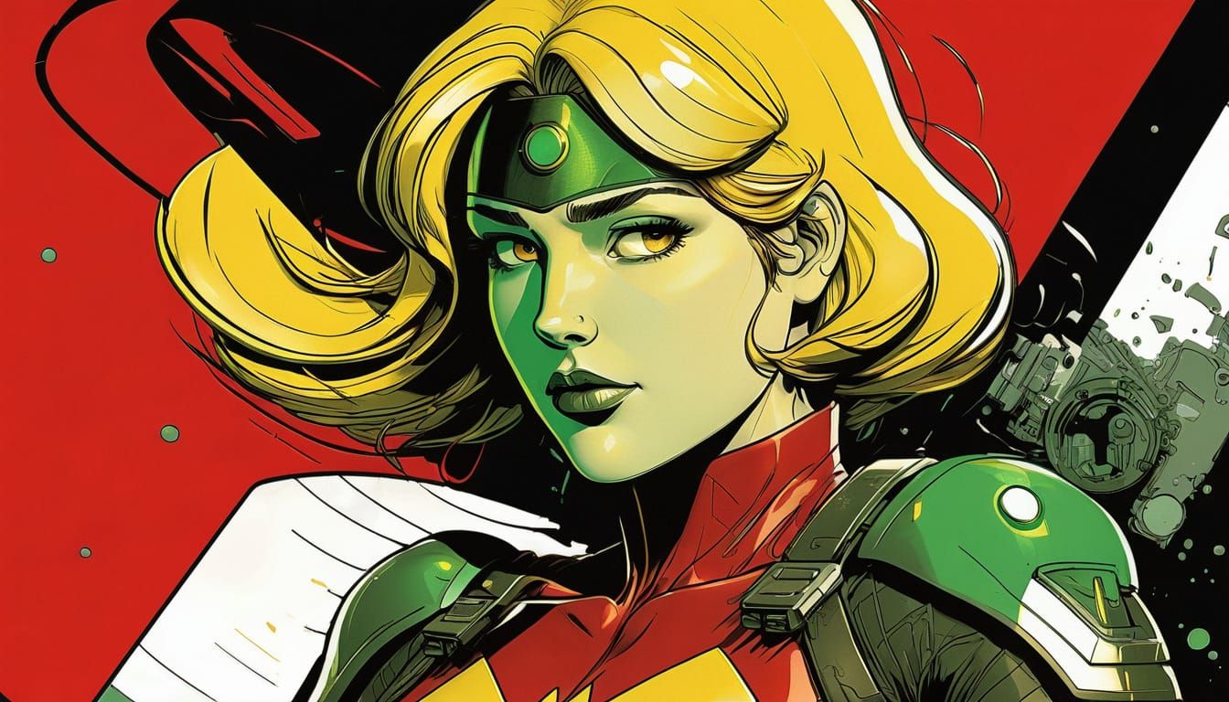 Dynamic Comic Book Antihero in Vector Manga Style