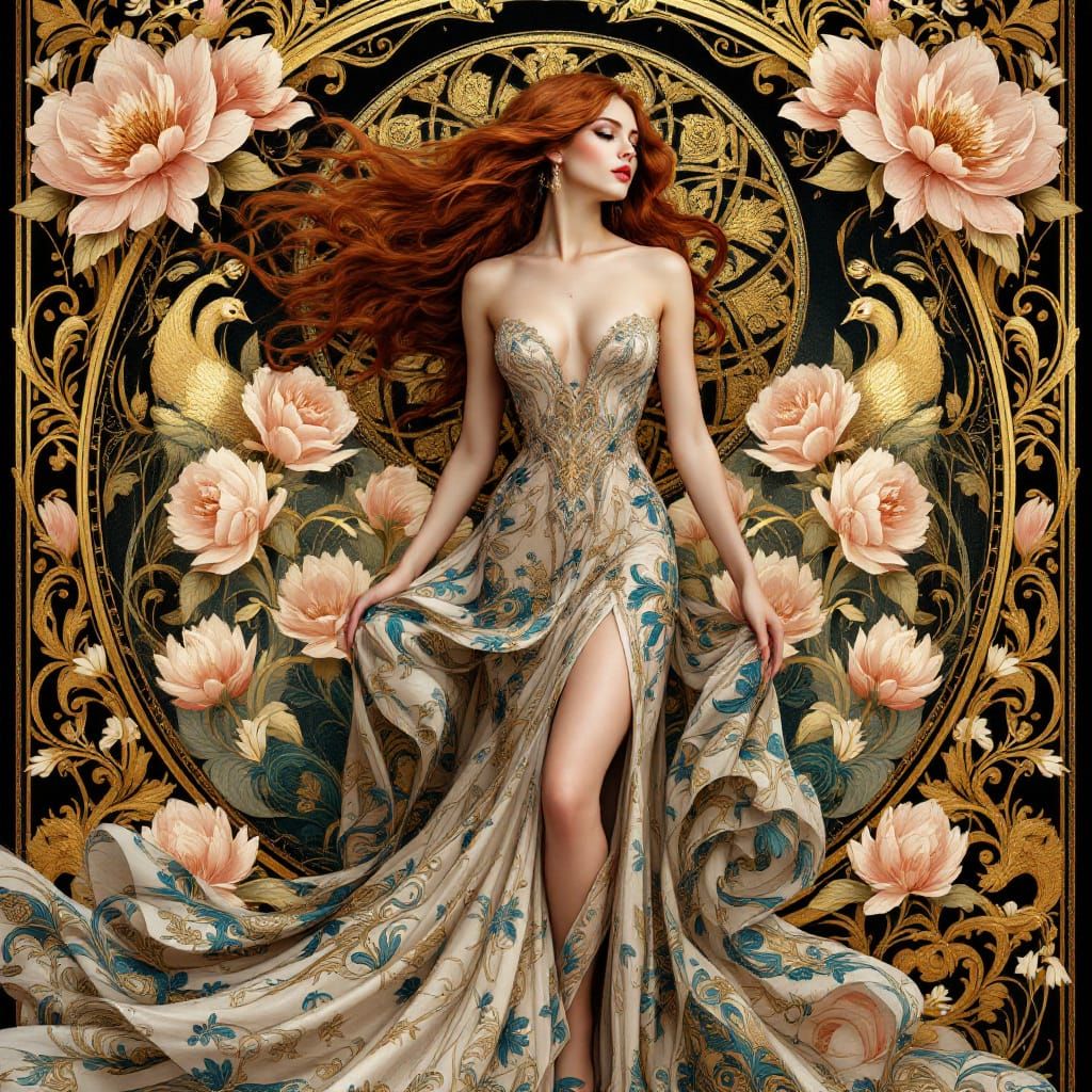 Art Nouveau Cabaret Dancer in Belle Époque Paris