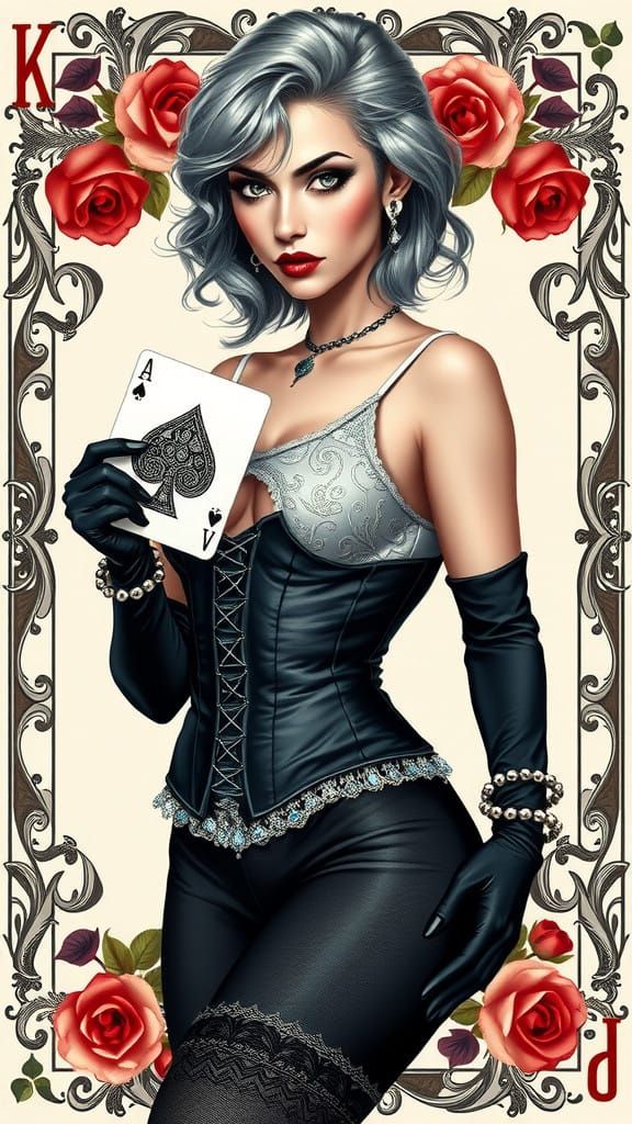 Surreal Victorian Goddess Reveals Diamond Suit in Refined Vi...