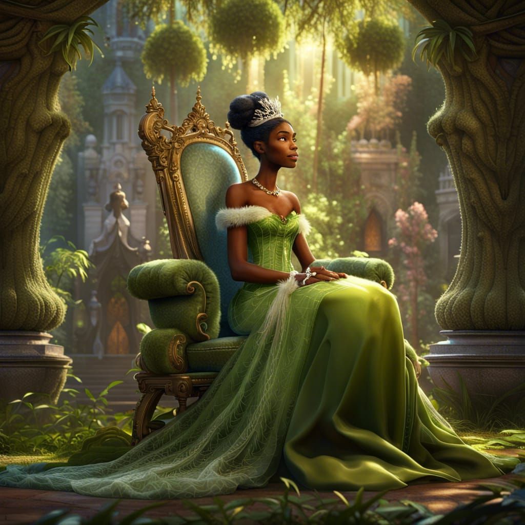 Princess Tiana in Royal Garden, 3D Render