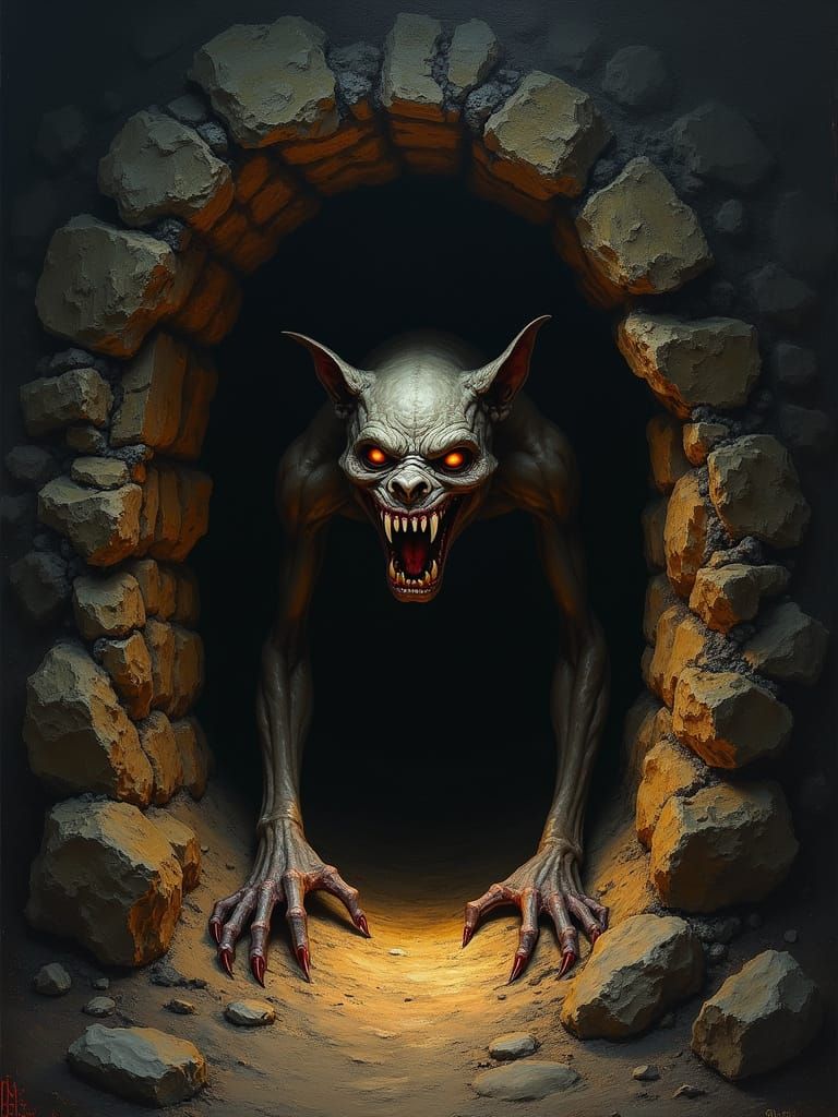 Snarling Ghoul in a Tunnel v4