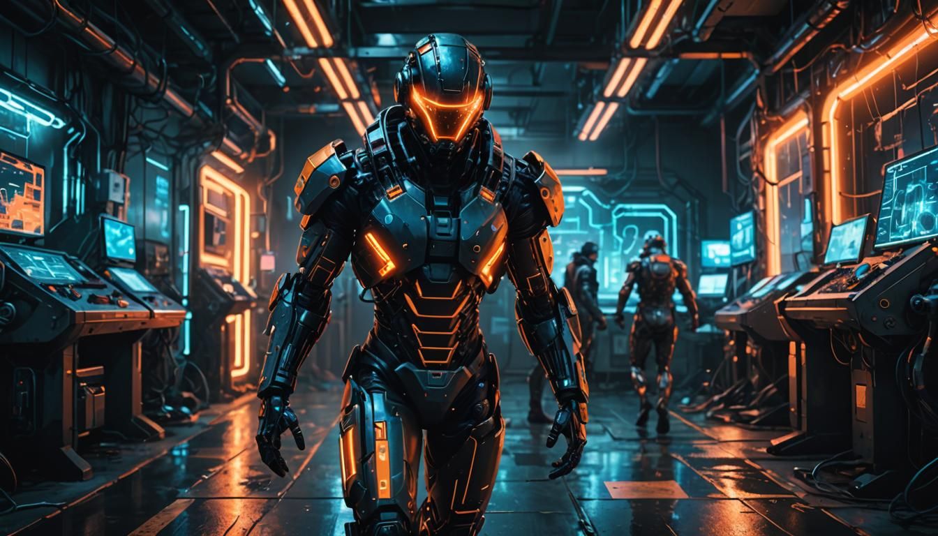 Cyberpunk Figure Sets Machinery in Motion