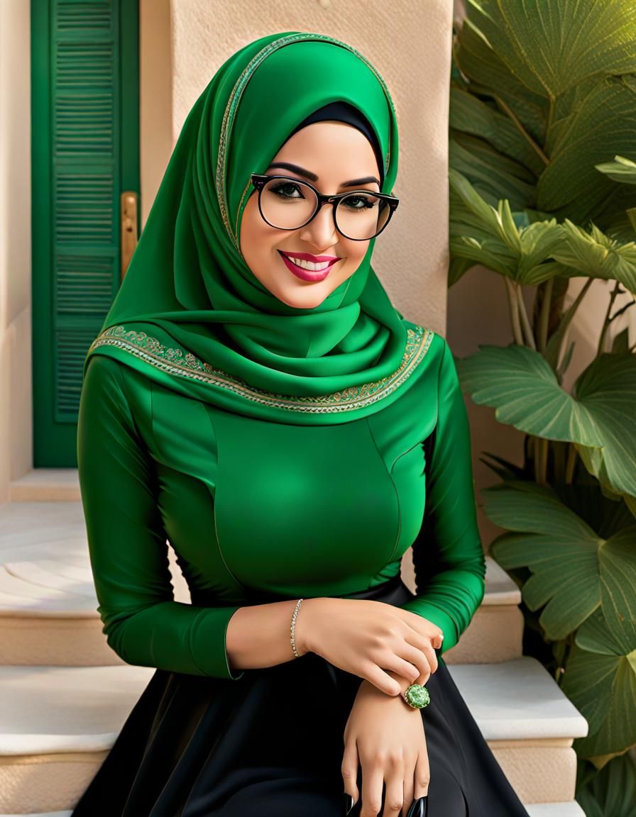 Pop Art Portrait of Woman in Hijab