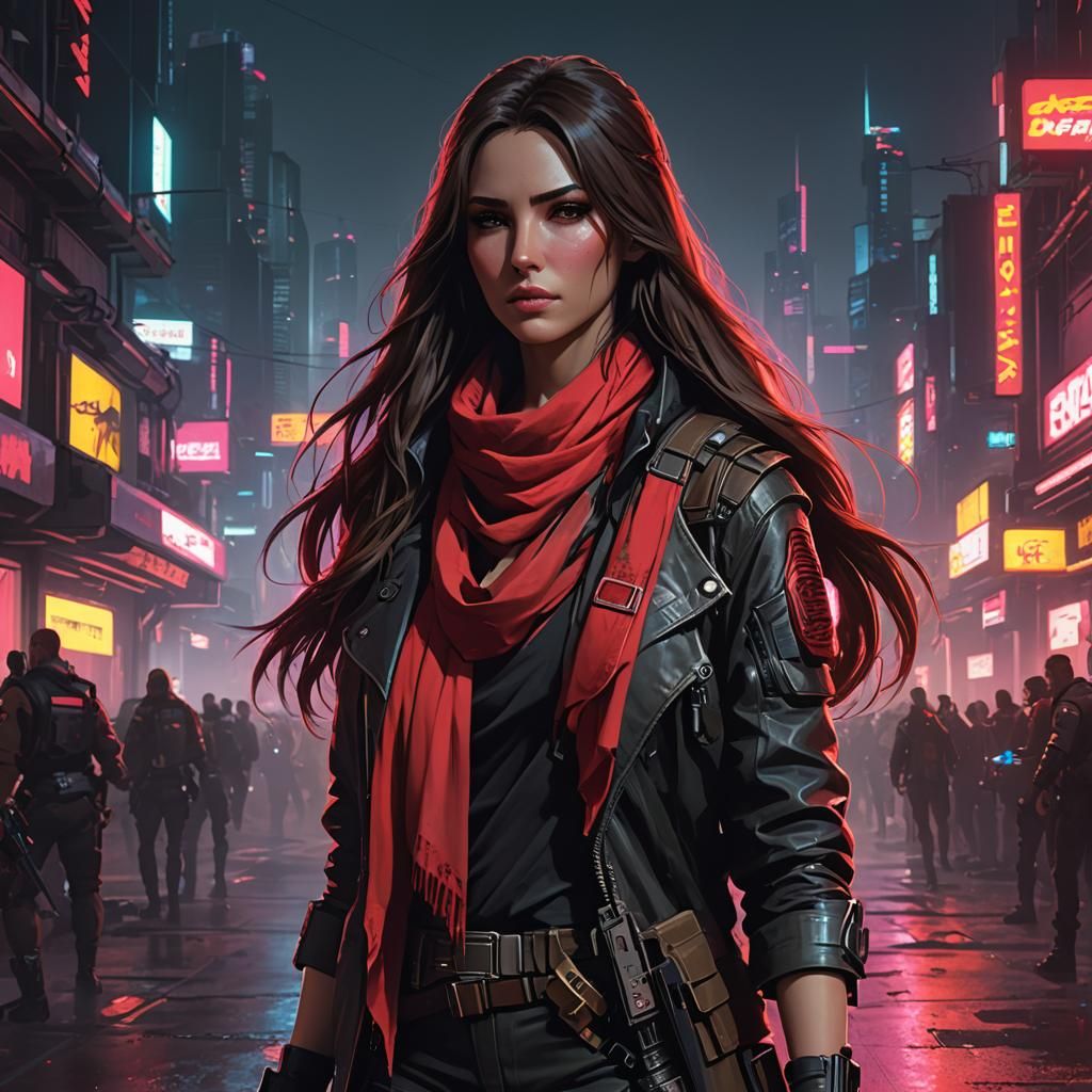 Cyberpunk Sniper in Neon Armor