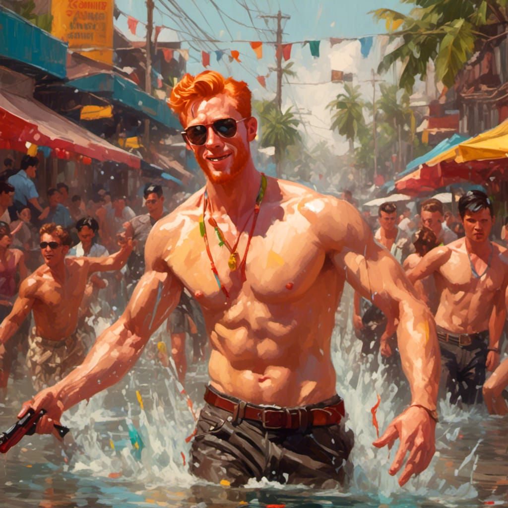 Songkran Festival: Ginger Hunk in Bangkok Water Fight