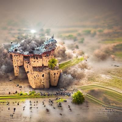 Castle Under Siege: 8K VRay Photoillustration