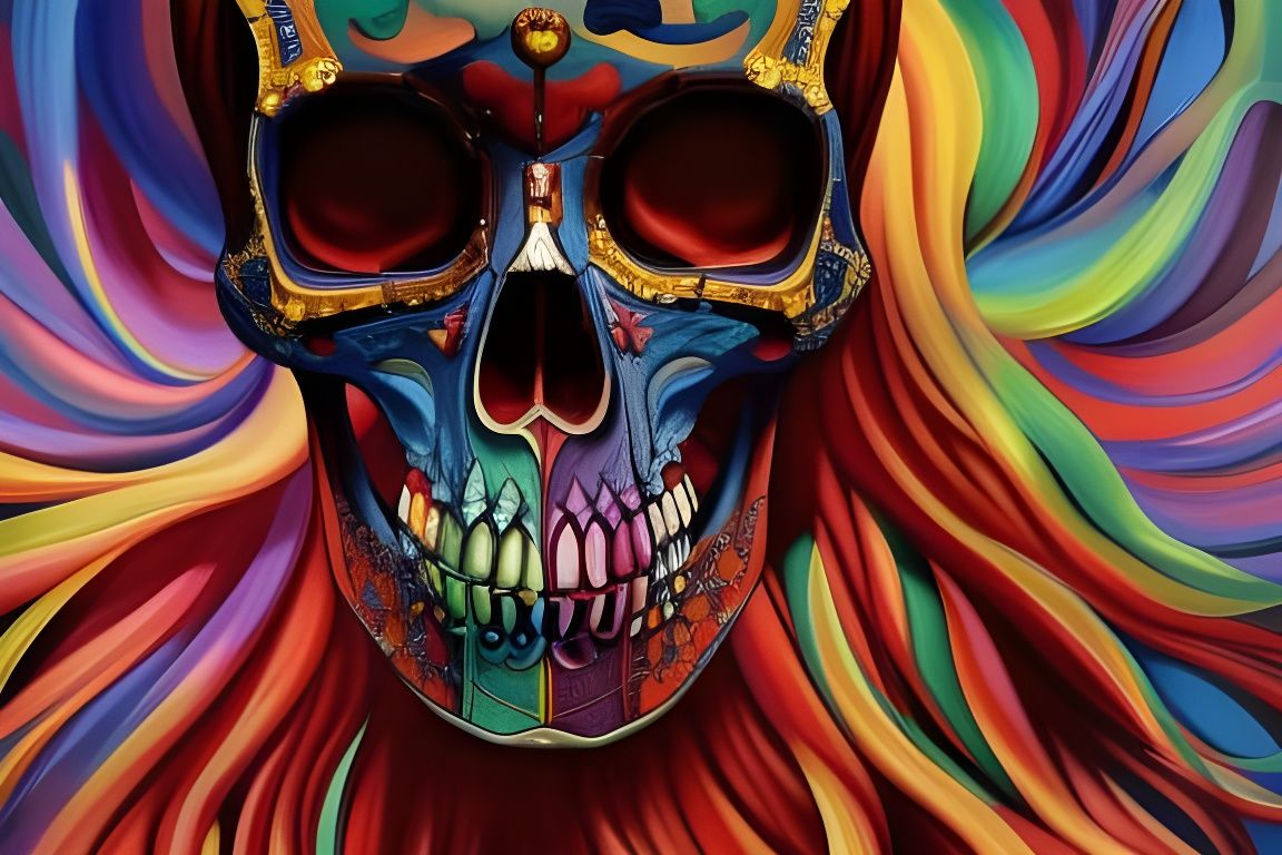 Colourful Skull #003