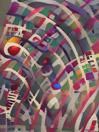 Abstract Geometric Composition in Kandinsky Style