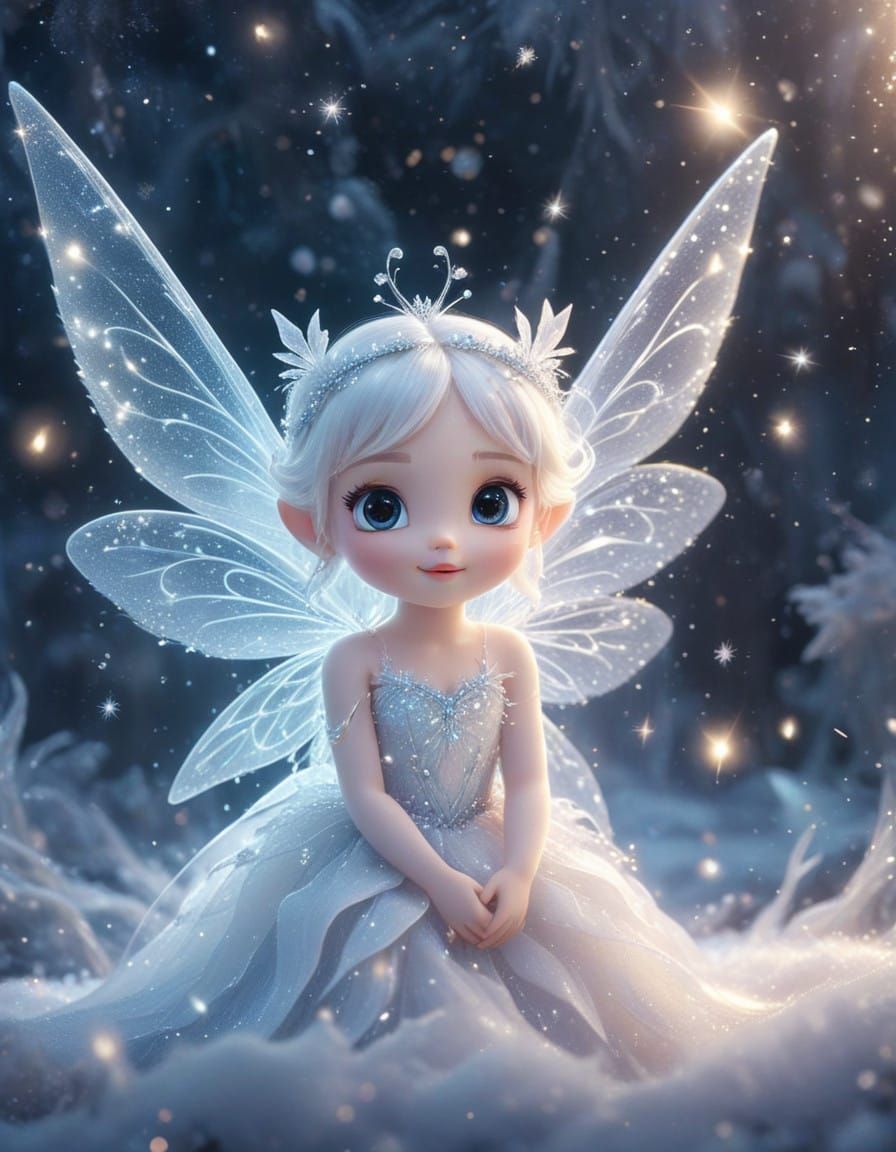 Whimsical Ice Fairies in Ethereal Glow