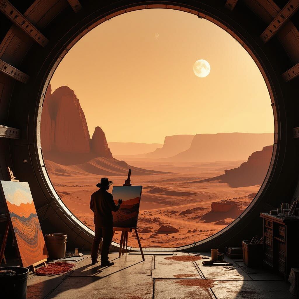 Artist Paints Mars Landscape in Cinematic Colony