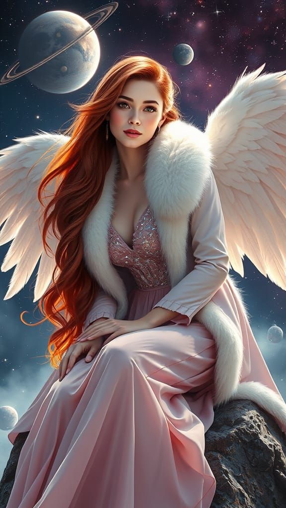 Ethereal Goddess in Celestial Winter Attire