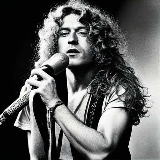 Singer on Stage: Heavily Shaded Pencil Sketch