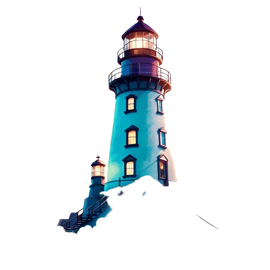 A girl and her cousin explore a lighthouse together, playful...