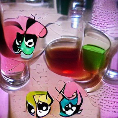 Humorous Powerpuff Girls Cartoon Art