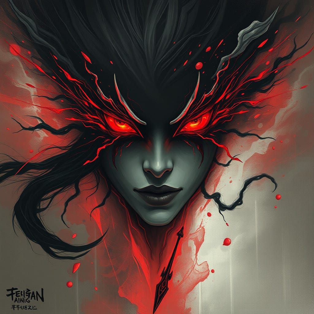 Ethereal Shapes Unfolding from Bleeding Eyes