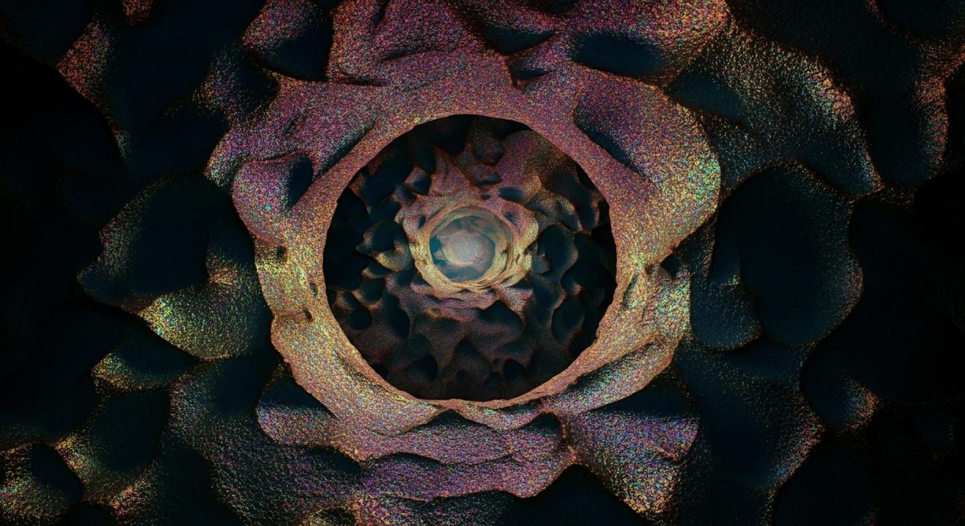 Crazed Bioiridescent Nucleated Microvoids Lavaconic Crackle Crazing in the Fabric of Time