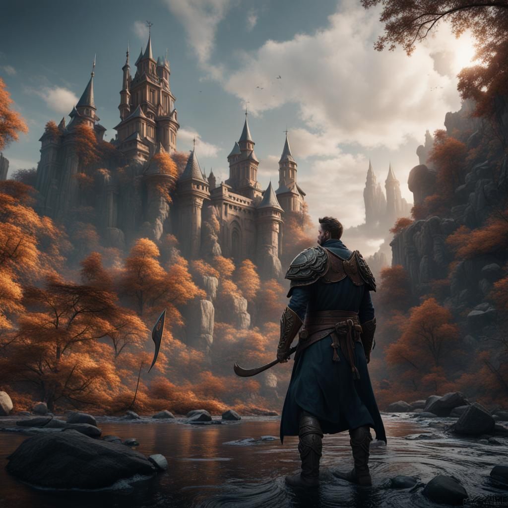 Detailed Matte Painting of a Fantastical Man