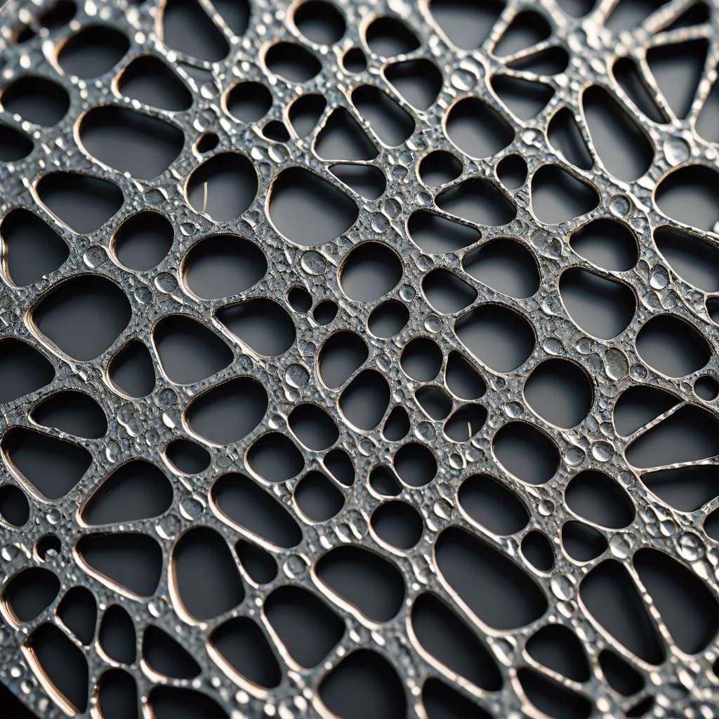 Extreme Close-Up of Crystal Structure on Metal Plate