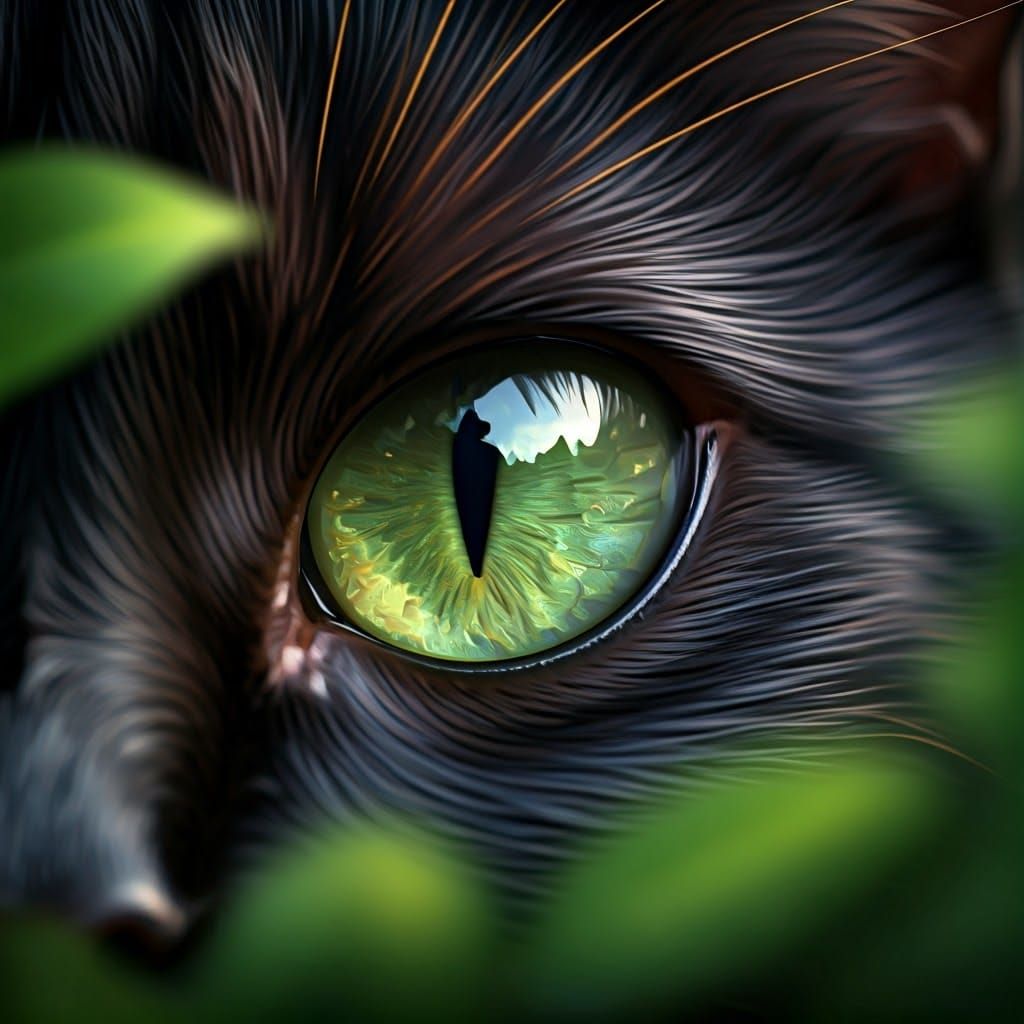 Intense Green Cat Eye Shimmers in Magical Macro Art