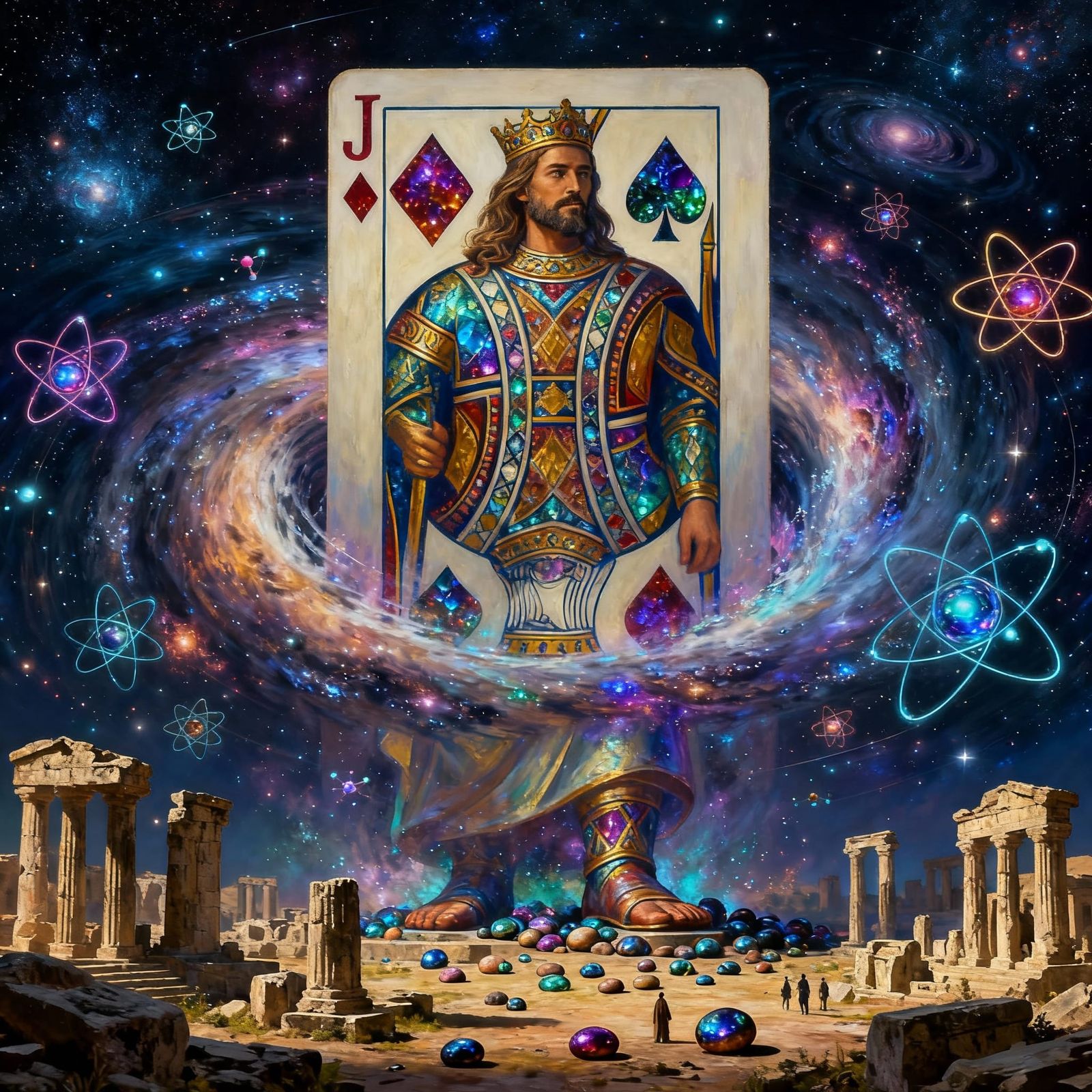 Jack of Diamonds Emerges from Atomic Vortex