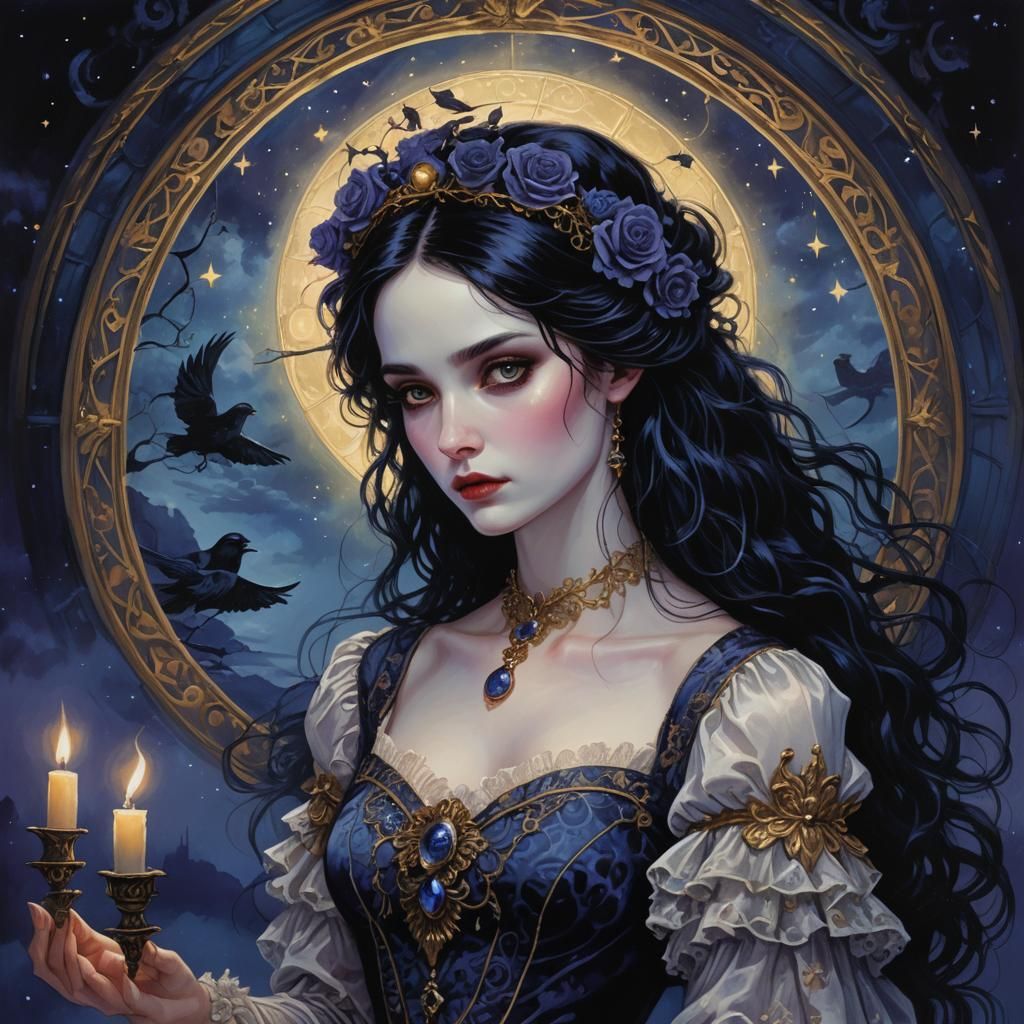 Eerie Portrait: Victorian Woman in Biomechanical Setting