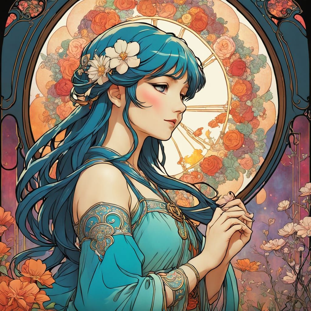 Ethereal Beauty in Whimsical Watercolor Style