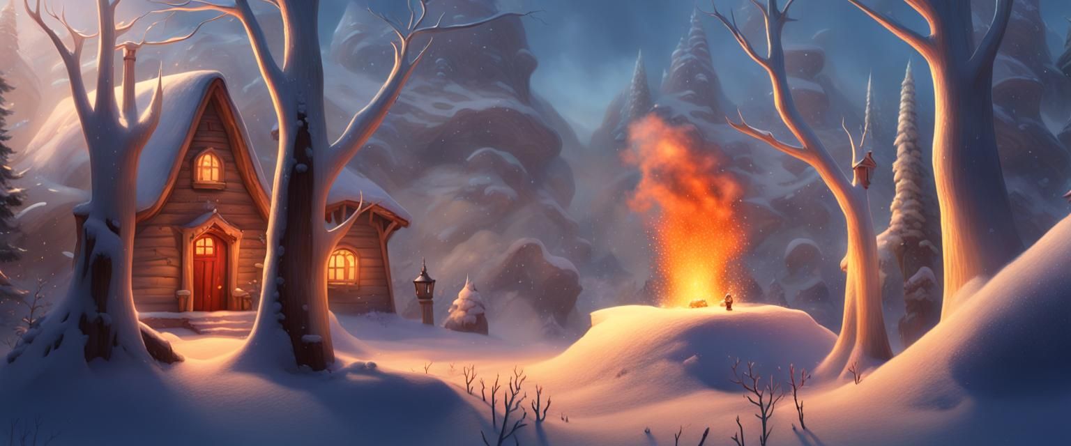 Witches Watching Santa: A Magical 3D Render