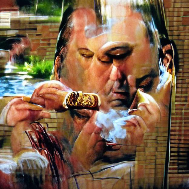 Tony Soprano Smoking Cigar in Renaissance Style