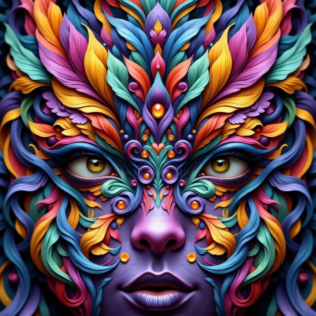 Lilith's Rainbow Braids Dreamscape: Whimsical Fantasy Portra...