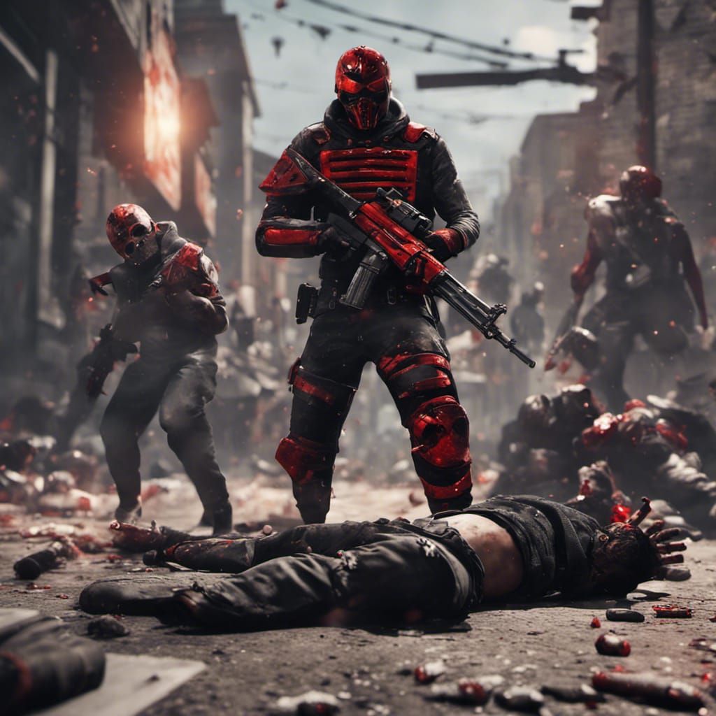 Armored Anti-Hero Confronts Gangs: 3D Game Cinematic