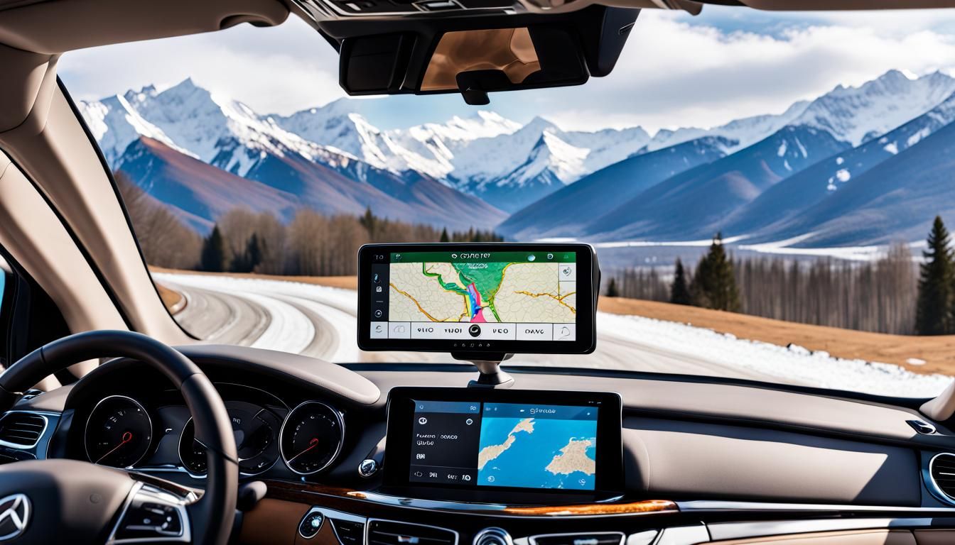 Luxury Car GPS with Mountain View
