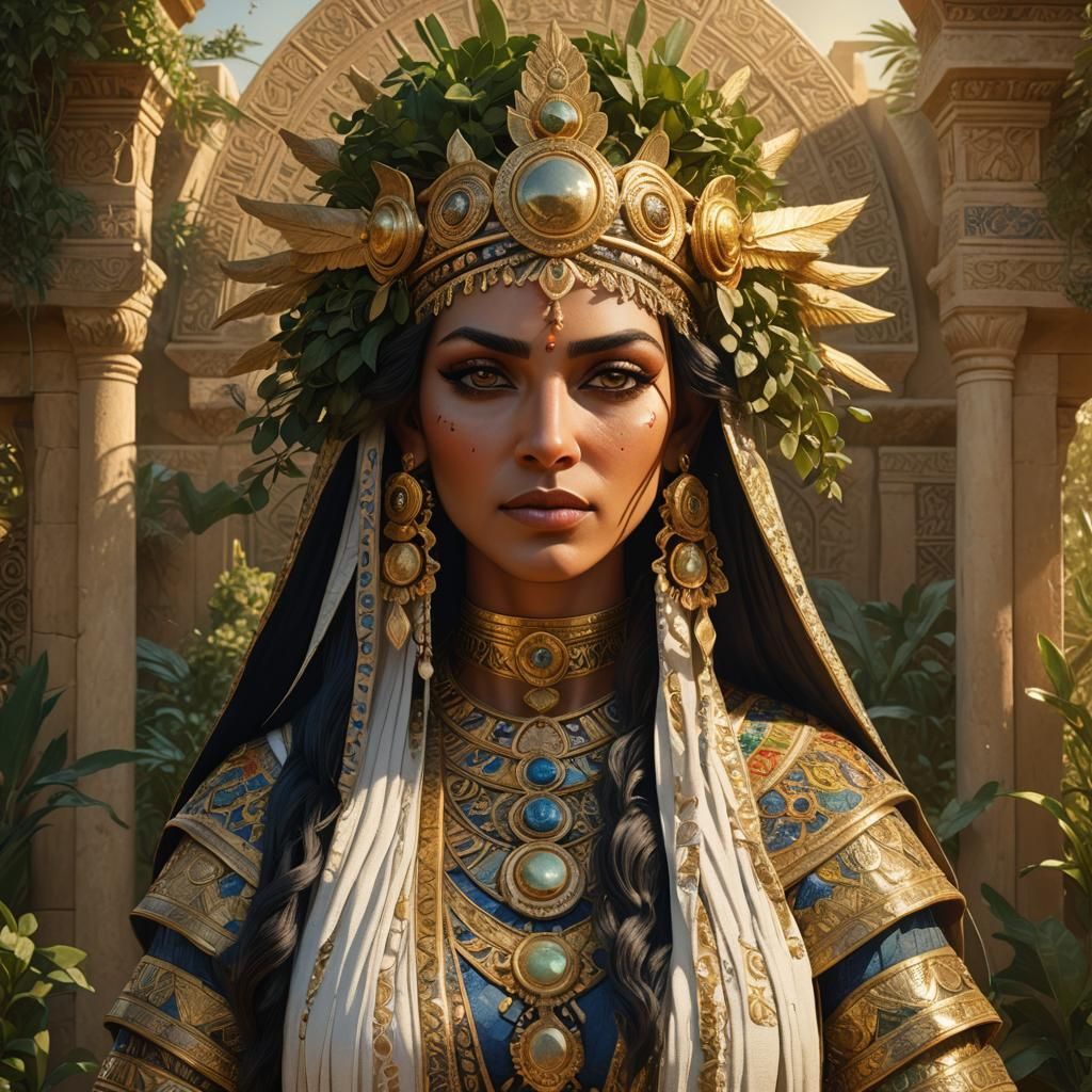 Royal Female Truth Demon in Ancient Mesopotamian Landscape