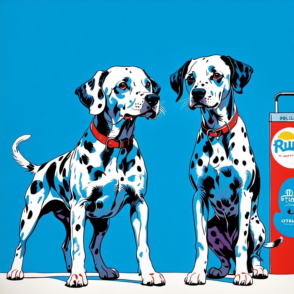 Pop Art Screen Print of Dalmatian Dogs