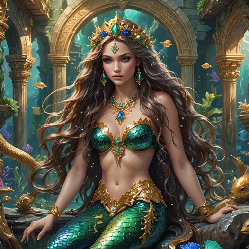Gorgeous Mermaid Welcomes Visitors to Underwater Palace