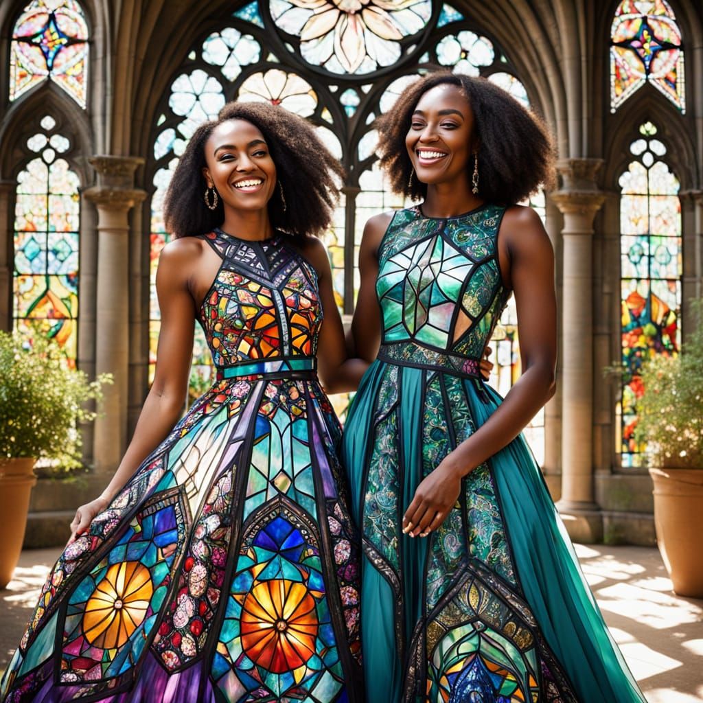 European and African Friends Unite in Vibrant Garden Scene