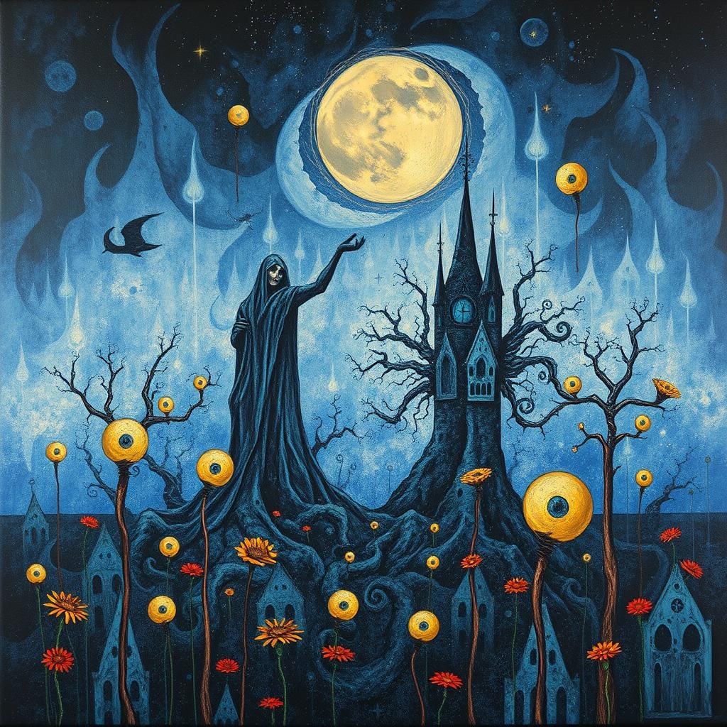 Gothic Impasto Nature: Abstract Dystopian Surrealism