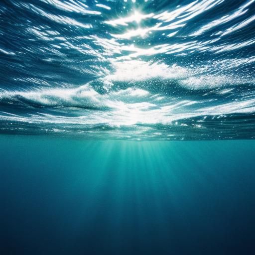 Underwater Sky View Through Rippling Water Surface
