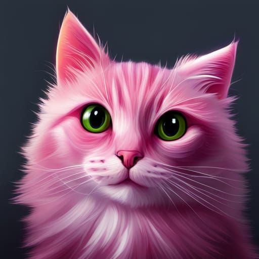 High Resolution Image of a Pink Cat