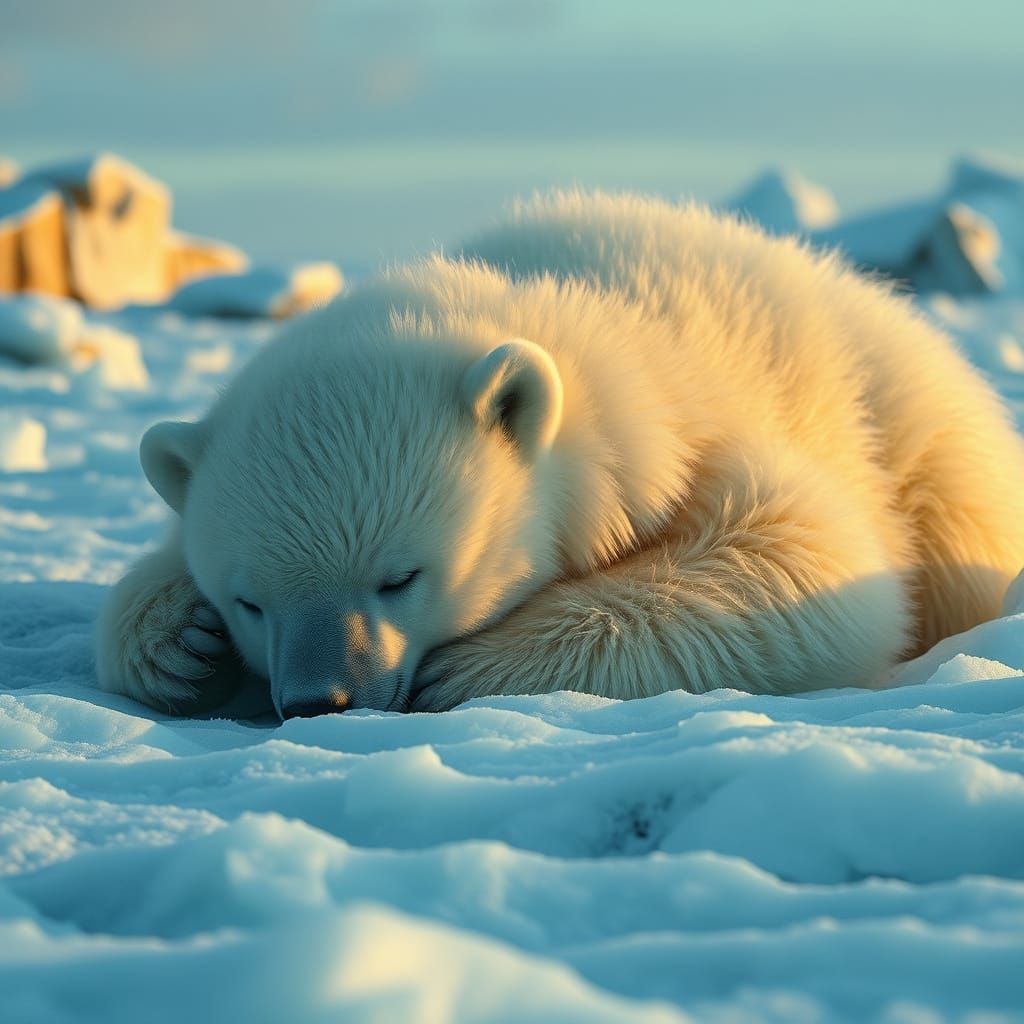 Ethereal Polar Bear in Arctic Dreamscape