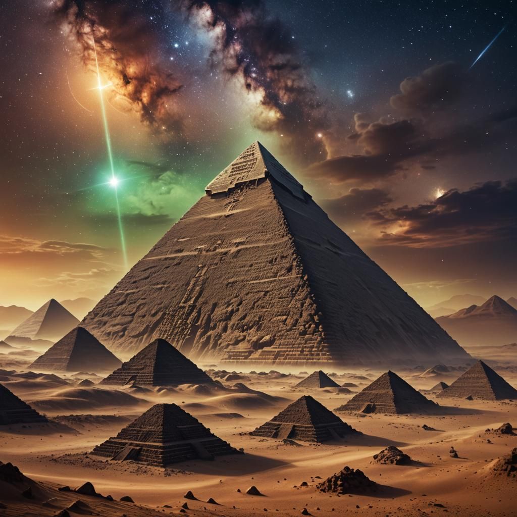 Egyptian Pyramids on Mars: Cosmic Fantasy Art