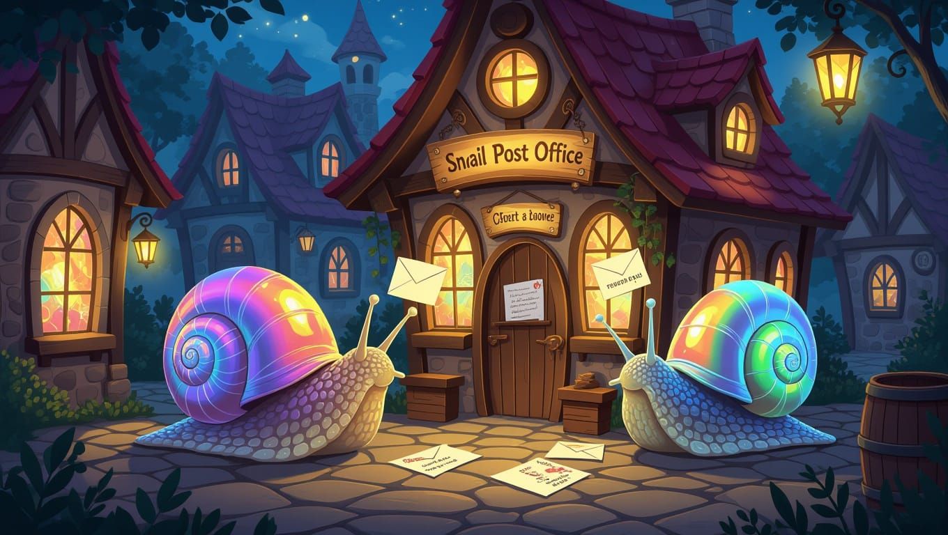 Whimsical Snailpost Office in Fantasy Village