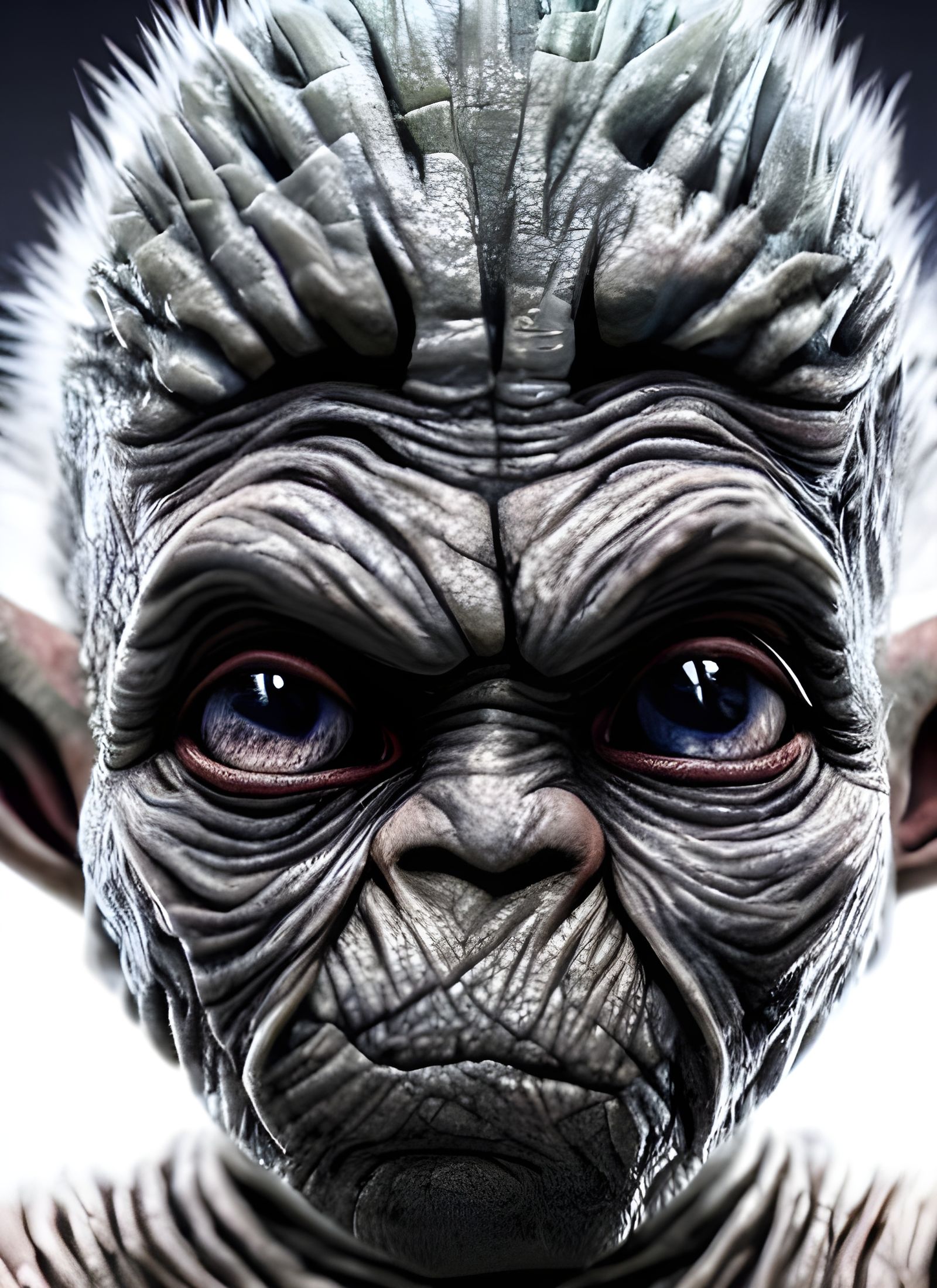 Grogu as Night King: Hyper-Realistic 8K Portrait