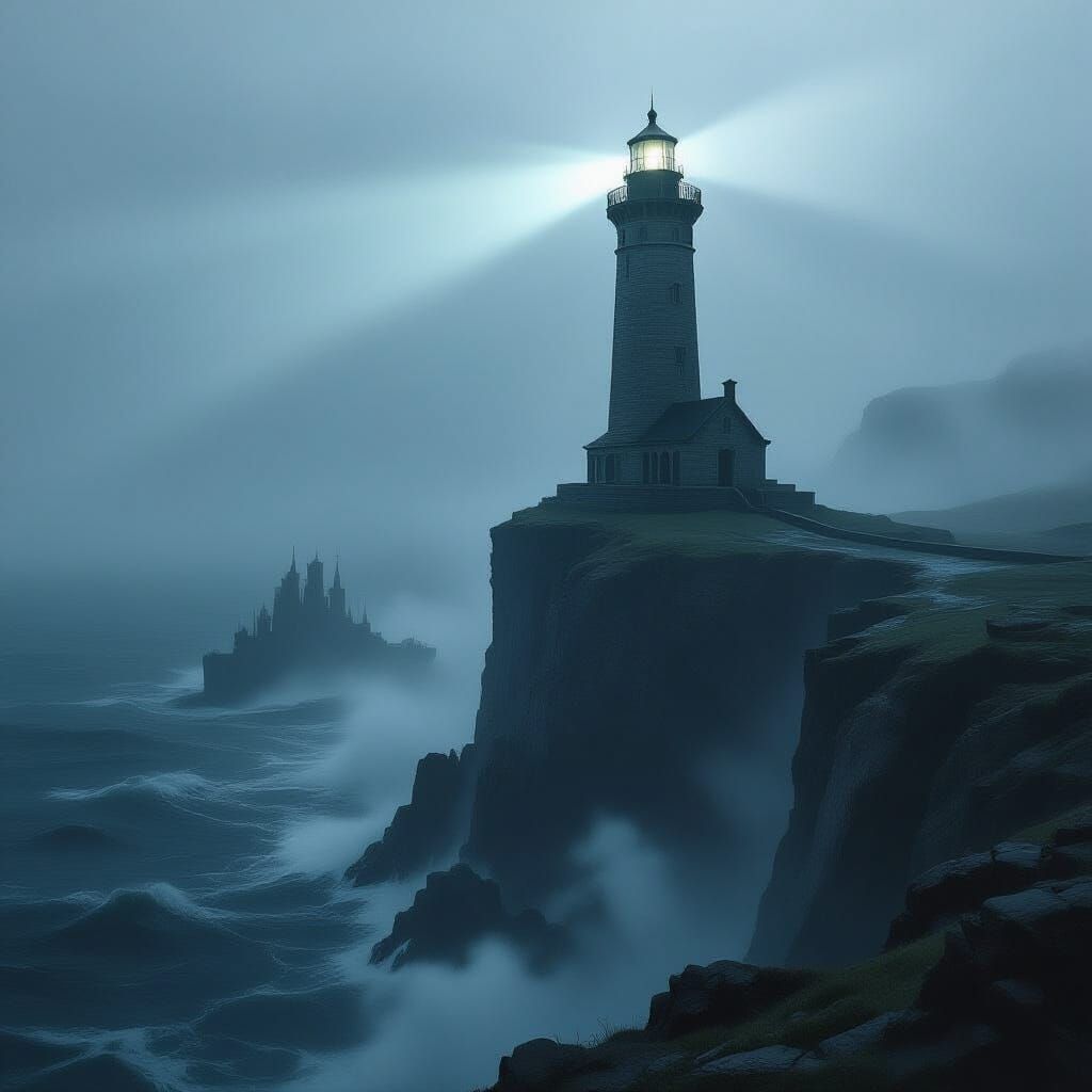 Ancient Lighthouse Reveals Submerged City in Stormy Seas