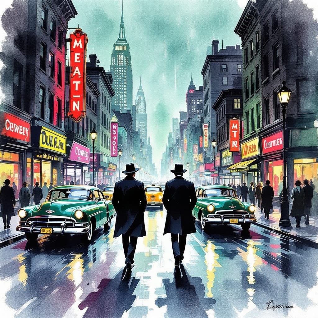 Beetlejuice in Watercolor Ink Drawing