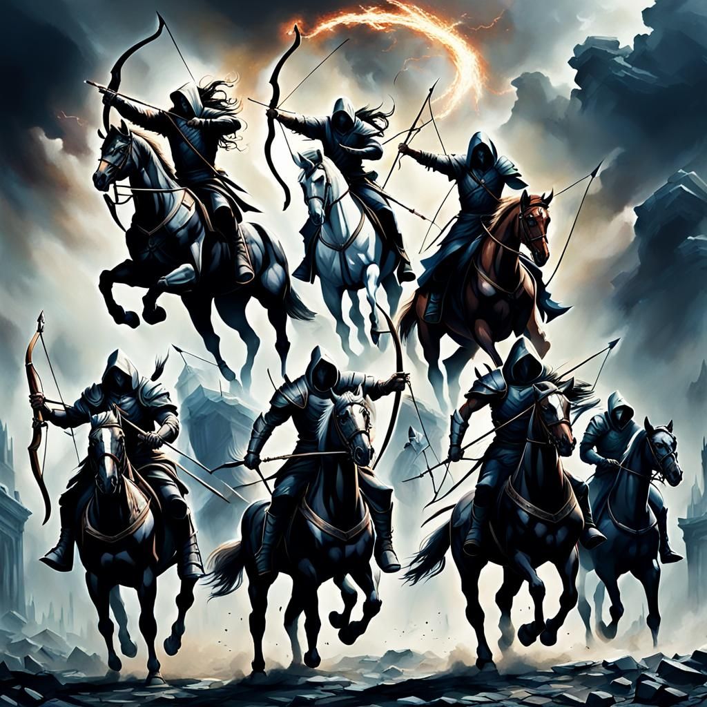 The Four Horsemen of the Apocalypse with Bows