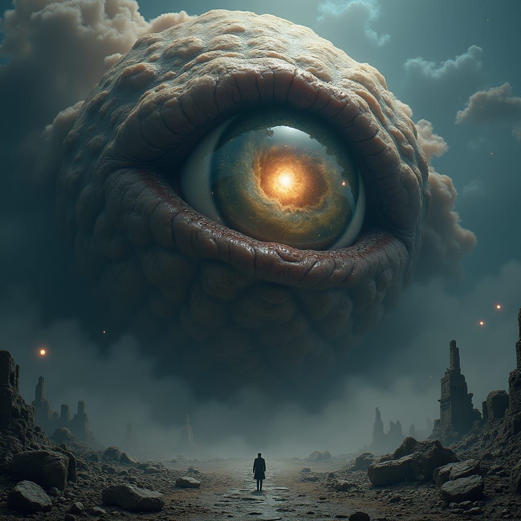 Monster's Melancholy: Medusa Nebula Eye in Dystopia