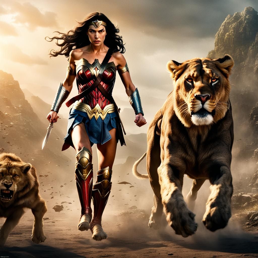 Wonder Woman and Lioness in Battle