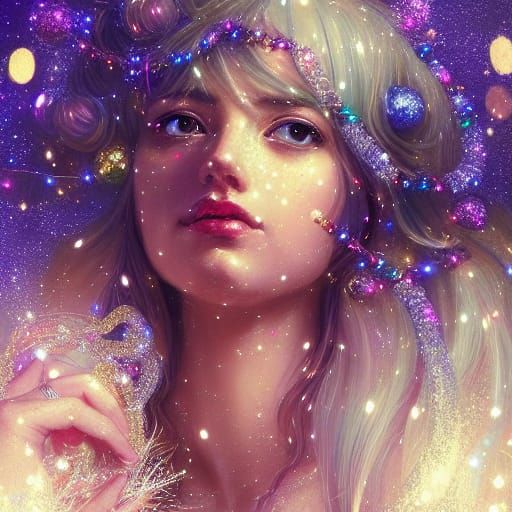 Goddess of Christmas: Glitter and Tinsel Portrait